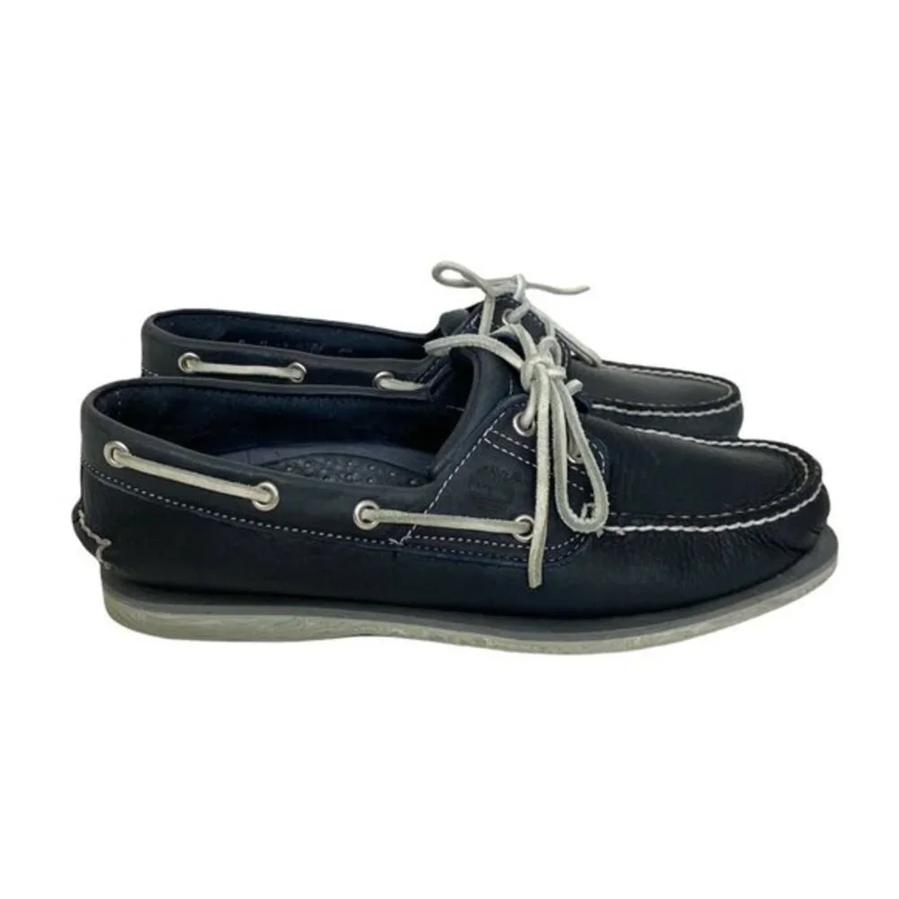Timberland Men’s Size 9‎ (M) Classic Boat Shoes 2-Eye Deck Shoes Navy Blue